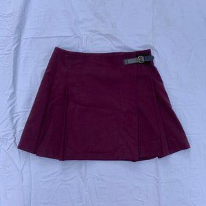 Uniqlo - Wool Blend Pleated Wrap Skirt w/ Belt